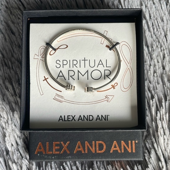 Alex and Ani ‘Hand of Fatima’ Sterling Silver Cuff - Picture 2 of 5